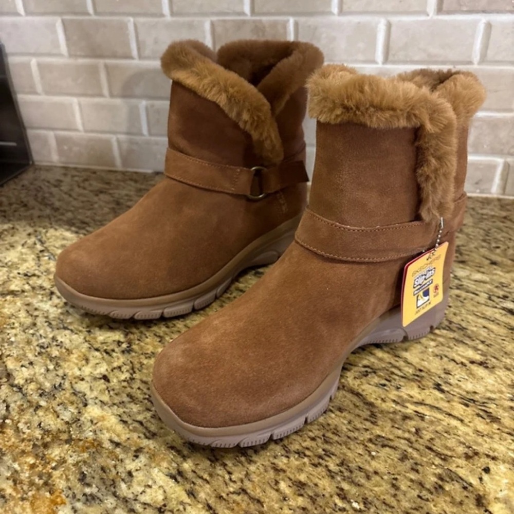 BOBS from Skechers Brown Fur-Lined Heeled Boots